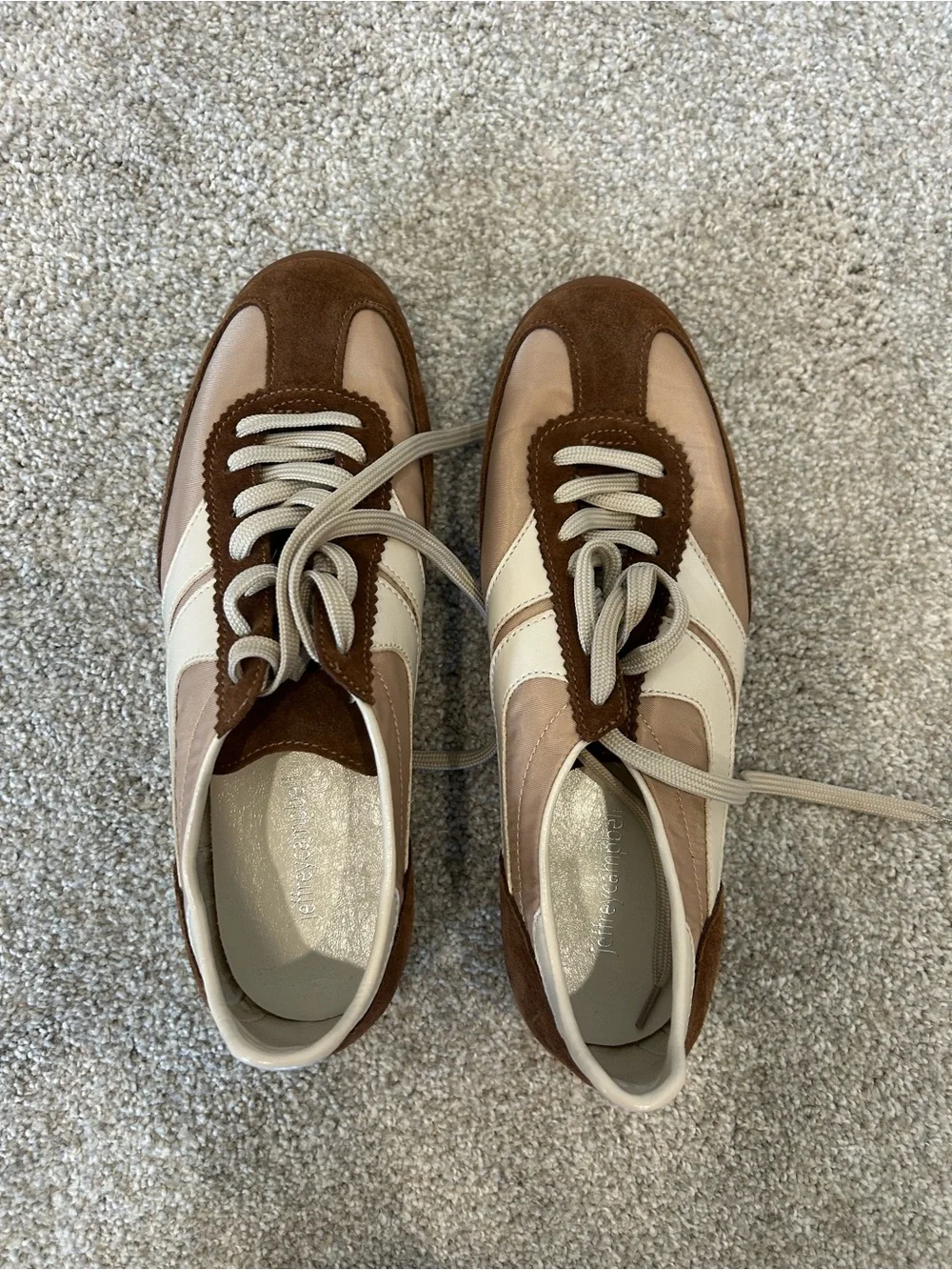 Jeffrey Campbell Brown and Beige Retro Runner Sneakers
